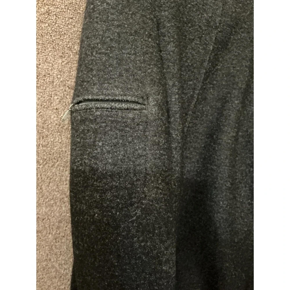 Robert Comstock Vertical Wool Blend Jacket Full‎ Zip Black/Dk Gray M Men Blanket